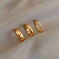 thumbnail image 2 of Womens Thin Stackable Ring Titanium Steel Gold Plated Band Fashion Jewelry Geometry Circles Electroplated Rings, 2 of 9