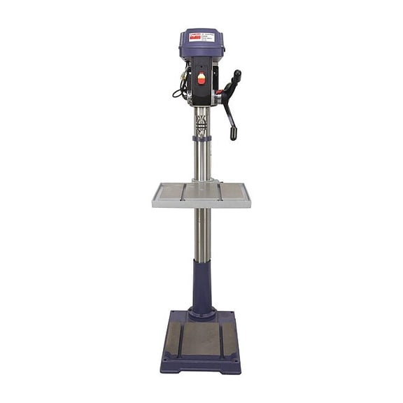 Floor Drill Press, Belt Drive, 1 1/2 hp, 120V AC V, 20 in Swing, 12 Speed