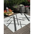 thumbnail image 2 of Unique Loom Outdoor Modern Collection Area Rug - Mikado (7' 10" x 10' Rectangle Black and White), 2 of 10