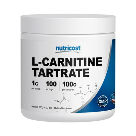 Nutricost L-Carnitine Tartrate Powder (100 Grams) - 1 Gram per Serving; 100