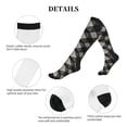 thumbnail image 6 of Socks Calf Pressure Socks Breathable Moisture Absorbent 11.8in×7.9in Full Print Designed For Hiking Walking Sports Argyle Plaid Dimgray_95746_1 3 Black, 6 of 8