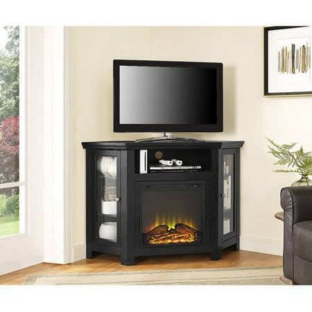 Wood Corner TV Fireplace TV Stand for TVs up to 52