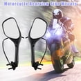 thumbnail image 2 of Unique Bargains Front Motorcycle Rearview Side Mirrors with LED Turn Signals Light Black Clear 1Pair, 2 of 6