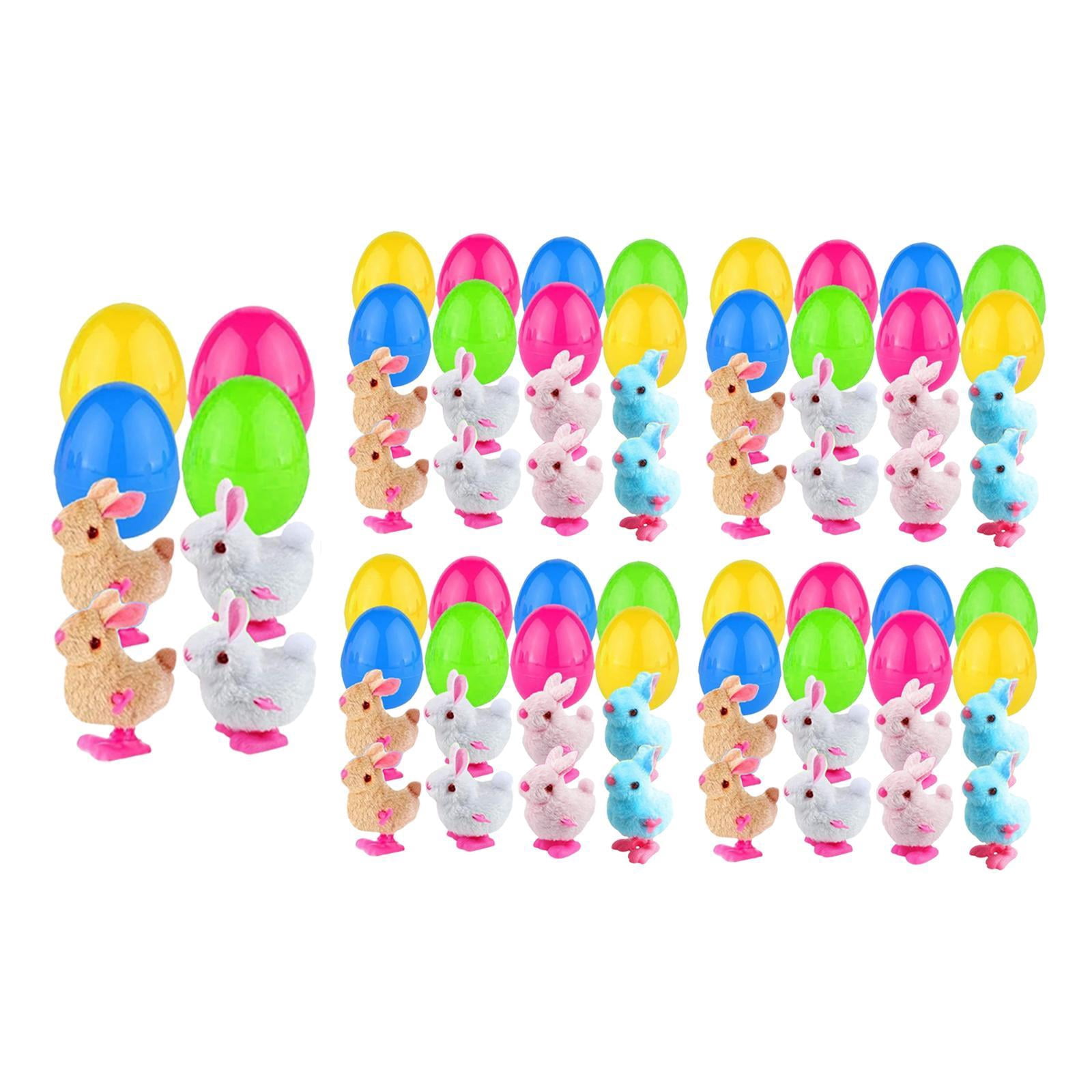 yotijay Prefilled Easter Eggs with Bunny Toys,Basket Stuffers Fillers Gift,Kids Party Favors,Easter Eggs Filled with Bunny Toys , set of 36