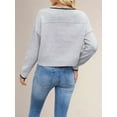 thumbnail image 4 of Women'S Jumper Sweaters Solid Casual Knitted Bottoming Pullover Loose All-Match Basic Top Grey XL, 4 of 6