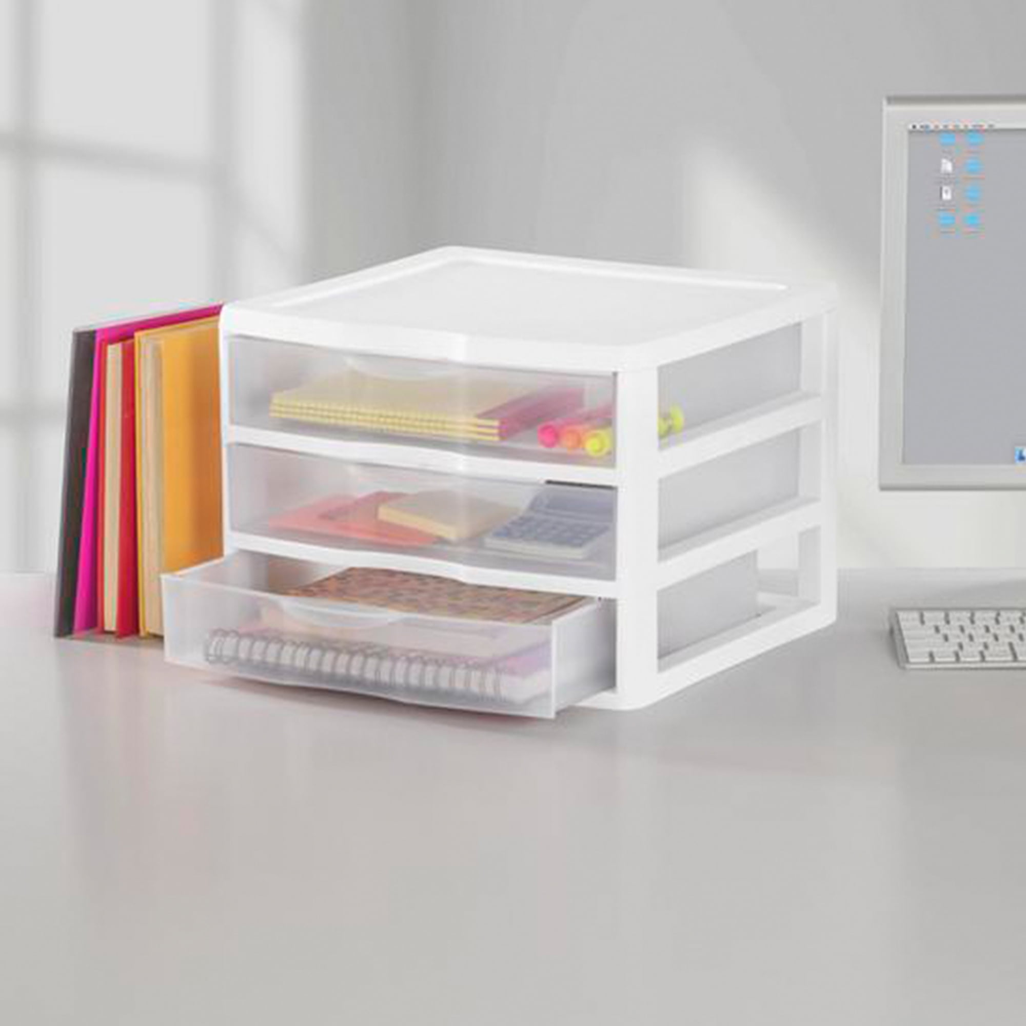 Clear 3 Drawer Storage Box, Small 8.5 X 7.25 X 6.875 2073 Clear