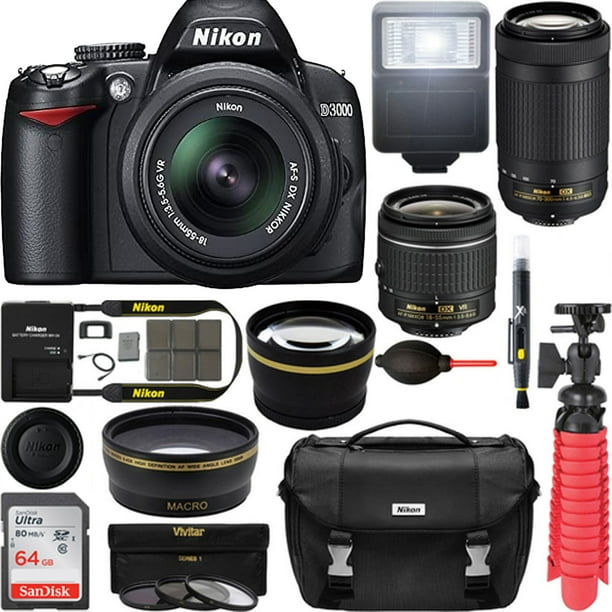 Nikon D3000/D3500 10.2MP Digital SLR Camera with 18:55mm ...
