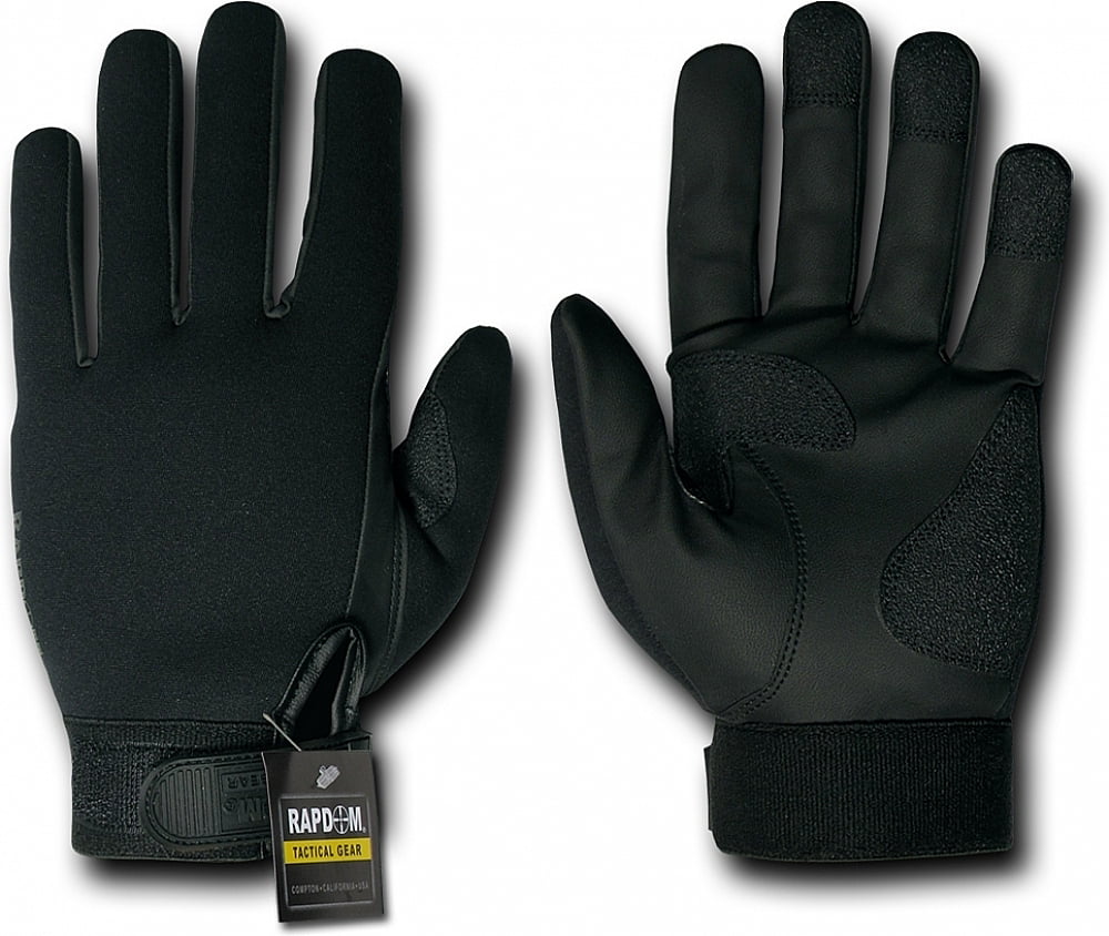 Black Half Finger Polar Fleece Gloves Tactical Shooters Rapdom Cold Weather XL 