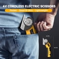 thumbnail image 5 of Cordless Electric Scissors: 4V Rechargeable Cardboard Cutter, 3 Blades, Safety Lock & LED Light, Box Cutter for Carton Carpet Plastic Fabric Leather(Yellow）, 5 of 7