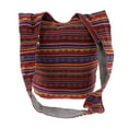 thumbnail image 2 of Sac Hippie Bohème en Coton Sac Hobo Fait à la Main Épaule Rouge, 2 of 8