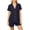 Navy, variant on Wensltd Women's Short Sleeve Pajama Set with Notched Collar and Matching Shorts Comfortable Summer Nightwear
