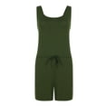 thumbnail image 4 of MSJUHEG Shorts Jumpsuit,Womens Overalls,Rompers for Women,Womens Shorts Romper,Womens Summer Neck Sleeveless Tank Top Short Jumpsuit Rompers,Womens Plus Size Jumpsuit Army Green XL, 4 of 9