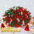 thumbnail image 4 of Darzheoy Christmas Pom Poms 1000 Piece Red Green White 1.5cm Soft Decorative Balls for DIY Crafts Tree Ornaments Holiday Decor, 4 of 9
