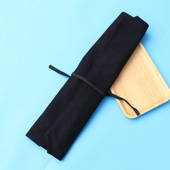 Masteelf 1Pcs Grill Tool Bag in Black Canvas for Portable Cutlery Storage