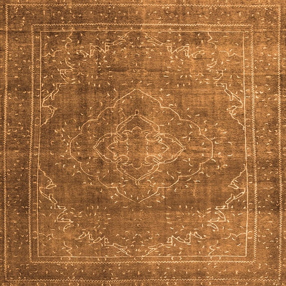 Ahgly Company Indoor Square Persian Orange Traditional Area Rugs, 7' Square