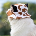 thumbnail image 6 of Pet Sun Hat with Ear Holes Adjustable Chin Strap Breathable Outdoor Headwear for Cats and Small Dogs Summer Travel 16.5 Inch, 6 of 6