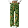 thumbnail image 2 of BFRGSIJ Halloween Lounge Pants for Women Soft Fleece Baggy Wide Leg Sleep Pajamas Spooky Season Festive Casual Fall Sleepwear L, 2 of 7