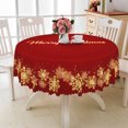 thumbnail image 3 of LFEEY Merry Christmas Round Tablecloth, Kitchen Table Tables Covers, Party Decoration, Red, 70 inch, 3 of 6