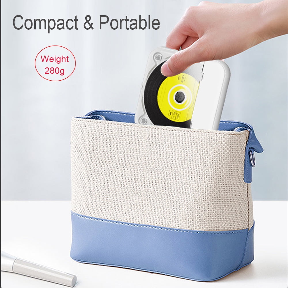 MEGICOT Bluetooth Rechargeable CD Player with Hold Function LED Display USB Audio Port, 2000mAh Personal MP3 CD Walkman for Listening Music Prenatal Education Children Study