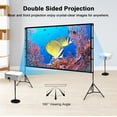 thumbnail image 3 of Florascent Projector Screen with Stand,120 inch 16:9 4K HD Portable Projector Movie Screen for Home Theater Outdoor Indoor, 3 of 7