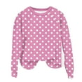thumbnail image 6 of VEKDONE Women’s Polka Dot Print Sweatshirt Long Sleeve Crewneck Casual Pullover Tops Loose Fit Lightweight Basic Sweatshirts, 6 of 7