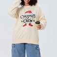 thumbnail image 4 of Sudadera navideña de manga larga con cuello redondo y estampado de gorro de Papá Noel para mujer, 4 of 4