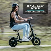 GOTRAX AERO Foldable Electric Scooter with Seat, Foot rest pad,12 inch Tire, 350W Rear Suspension Electric Scooter for Teens and Adults