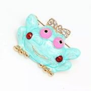 QQTDFG Cute Bowknot Frog Enamel Crystal Charm Animal Brooch Pin Fashion Womens Jewelry-default