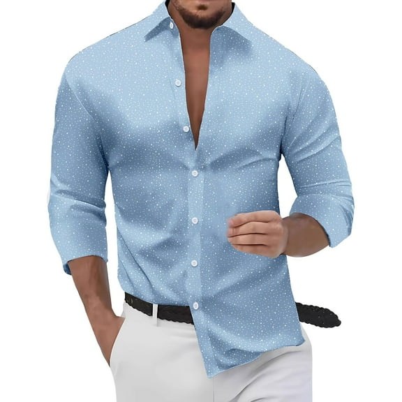 KAUOD Button Down Linen Shirts for Men Casual Long Sleeve Regular Fit Cotton Beach Shirts with Pocket Casual Long Sleeved Dress Shirt
