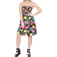 thumbnail image 2 of HAPPY BAY Women's Summer Boho Beach Smocked Mini Flowy Dress Tube Top Strapless Dresses for Women One Size Coal, Floral, 2 of 4