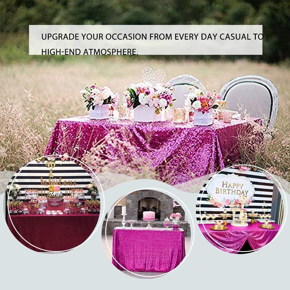 60x102-Inch Rectangle Sequin Tablecloth Wine Table Cover Decorations f – If  you say i do