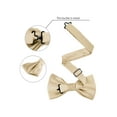 thumbnail image 2 of INSPIRE CHIC Men's Pre-Tied Bow Tie with Matching Pocket Squares Sets for Business Causal Champagne One Size, 2 of 5