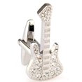 thumbnail image 2 of Silver Star Studded Electric Guitar Elvis Cufflinks Full Guitar with Body and Neck Rock and Roll Cuff Links Comes with, 2 of 5