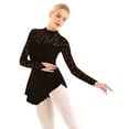 thumbnail image 2 of inhzoy Women's Floral Lace Lyrical Dance Dress Mock Neck Ballet Dance Leotard Dresses Black Small, 2 of 8