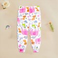 thumbnail image 2 of KPOPLK Baby Girls Sweatpants Straight Leg Elastic Waist Sweatpants for Toddler Girls Cute Print Trackpants 5-14Y Pink Size 3-6 Months, 2 of 4