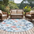 thumbnail image 4 of Large Round Rug 8Ft Washable Non-Slip, Blue Ocean Circle Area Rugs for Living Room Bedroom, Summer Coastal Beach Nautical Octopus Corals Indoor Floor Mats Carpet Runner for Home Decor, 4 of 8