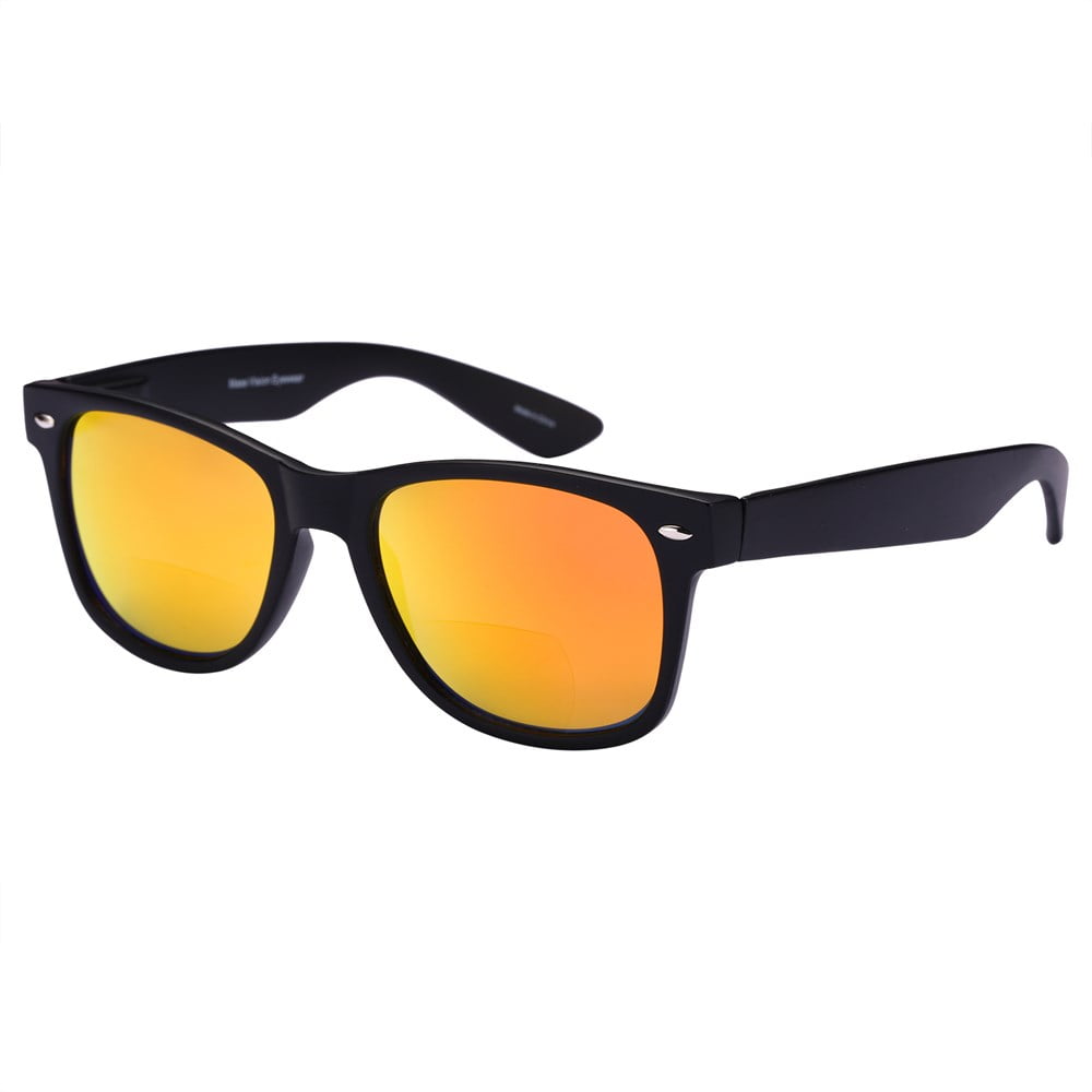 "Lovin Rays" Classic Polarized Nearly Invisible Line Bifocal Sunglasses - Orange - 1.50
