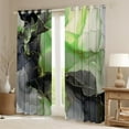 thumbnail image 2 of Black and Green 30%-50% Blackout Curtains Aesthetic Marble Curtains Women,Foil Print Curtains & Drapes Mountain Fluid Living Room Curtains,Marbling Window Curtains, 2 of 6