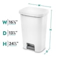thumbnail image 3 of (4 pack) Sterilite Large Kitchen Trash Can, 11.9 Gallon Plastic Garbage Bin with Step Lid, White, 3 of 10