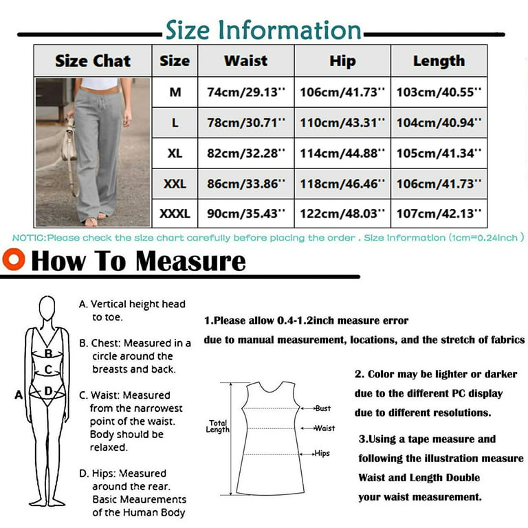 xinqinghao trousers for women high waisted summer solid color elastic pants  cotton and linen wide leg trousers loose lounge pants women white xl 