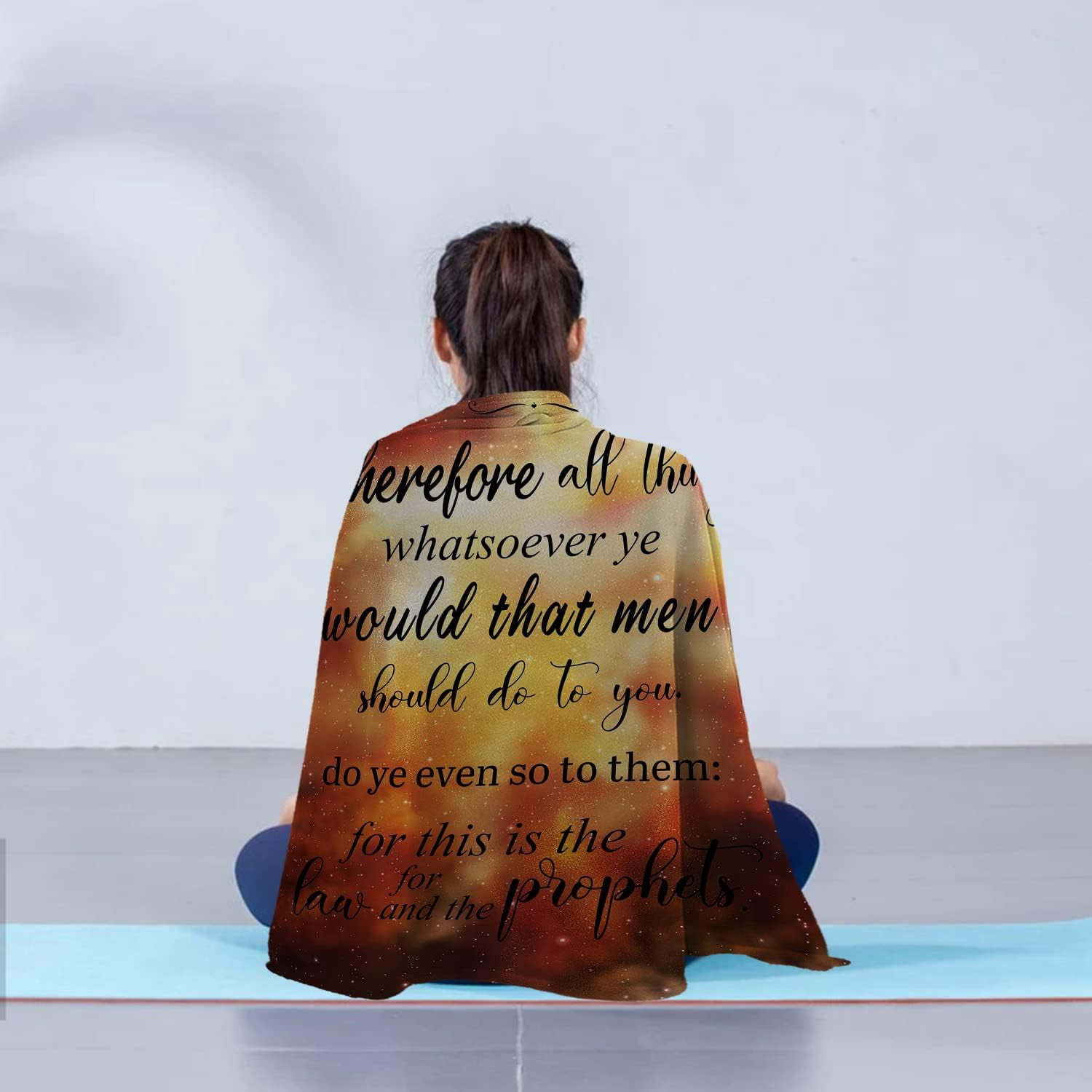 Positive Inspirational Quotes Throw Blanket - Bible Therefore All Things Whatsoever Flannel Blanket, Inspirational Gifts for Women, Girls, Teens - Soft & Cozy Blanket for All Season 40x50 Inch