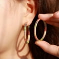 thumbnail image 5 of Multicolor Gold Color CZ Big Round Hoop Earring for Women Luxury Fashion Jewelry, 5 of 9
