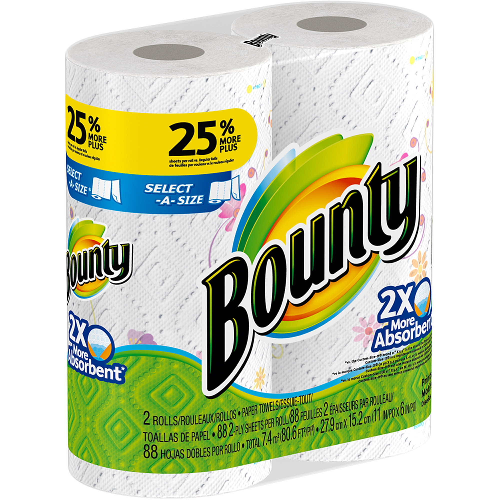 Bounty Select-A-Size Paper Towels, Print, 2 Rolls - image 7 of 7