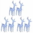 thumbnail image 2 of vidaXL Christmas Reindeers 6 Pcs Cold White 240 LEDs Acrylic, 2 of 7