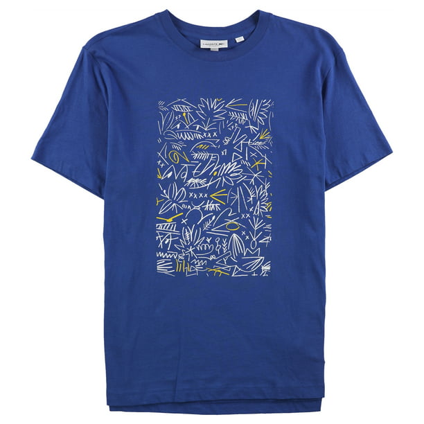 Lacoste - Lacoste Mens Designer Graphic T-Shirt, Blue, X-Large ...