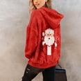 thumbnail image 4 of Alllist Crew Neck Hoodies for Women Flannel Long Sleeve Multicolor Santa Claus Hoodie Warmth Refined Relaxed Fit Printed Tops Multicolor,L, 4 of 6