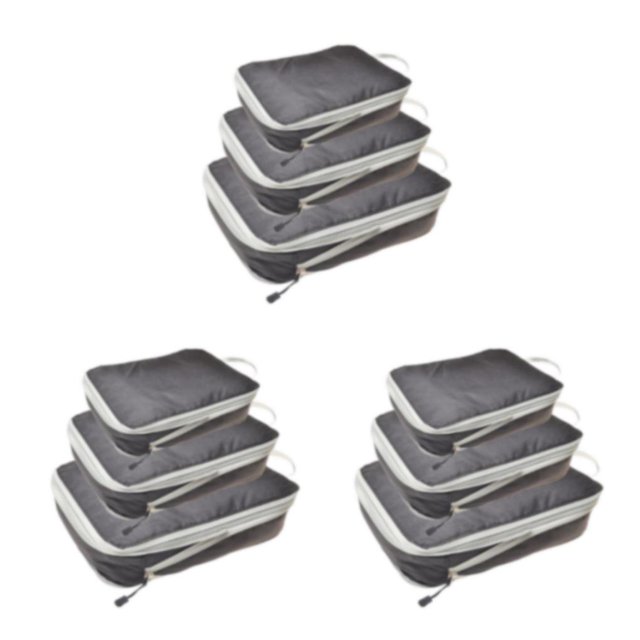 Cateissary 3 piezas organizador de equipaje impermeable bolsas de almacenamiento de ropa ligera negro Type1 NO1