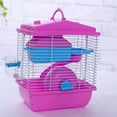 thumbnail image 5 of 2 Pcs Pet Cage Hamster Cottage with Transparent Skylight Double Layer House for Golden Hamster Pet, Coffee & Pink, 5 of 7