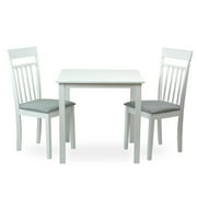 Dining Kitchen Modern Wooden Square Table in White Finish
