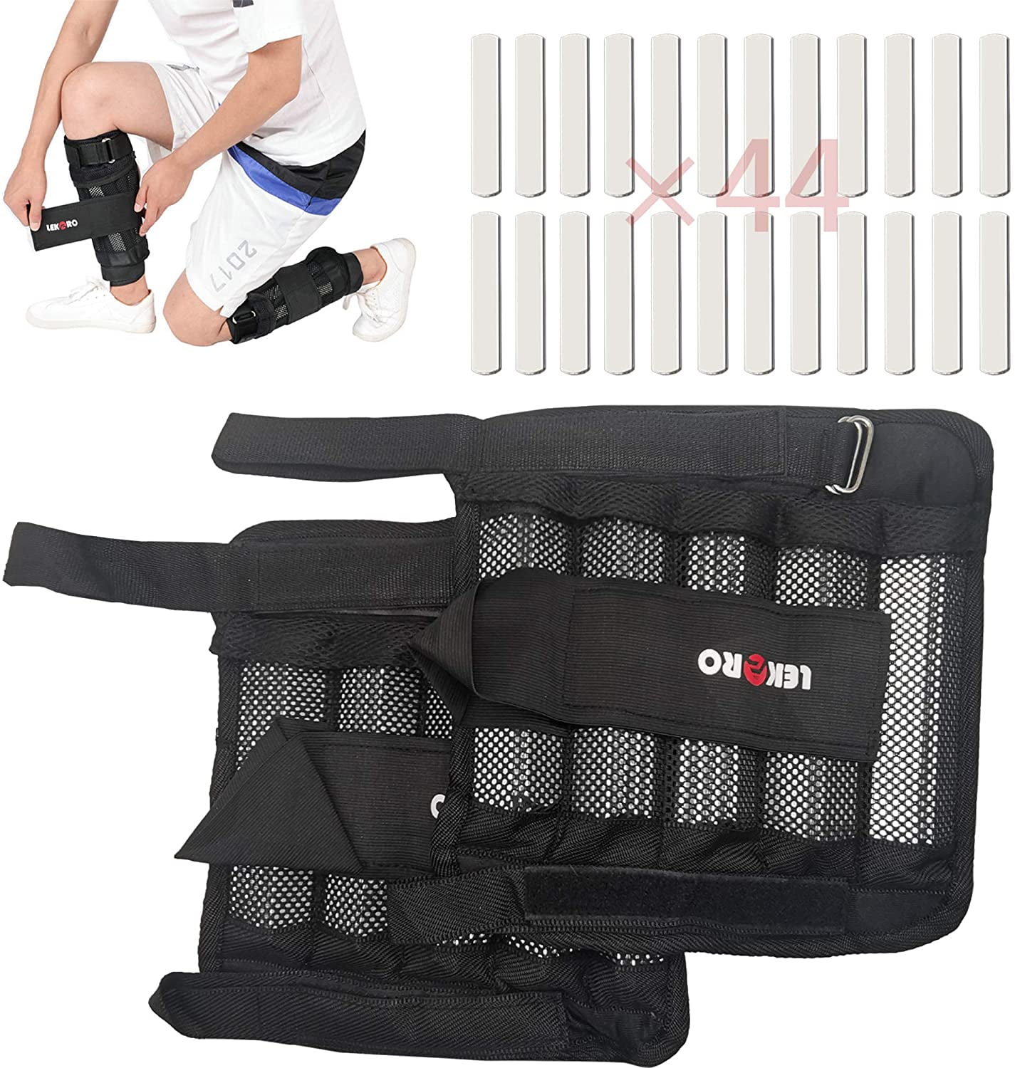 Wrist Arm Leg Weight for Fitness QF Ankle Weights Set with Large Adhesive Strap 
